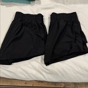 Avia Athletic Running Shorts Black Layered Performance